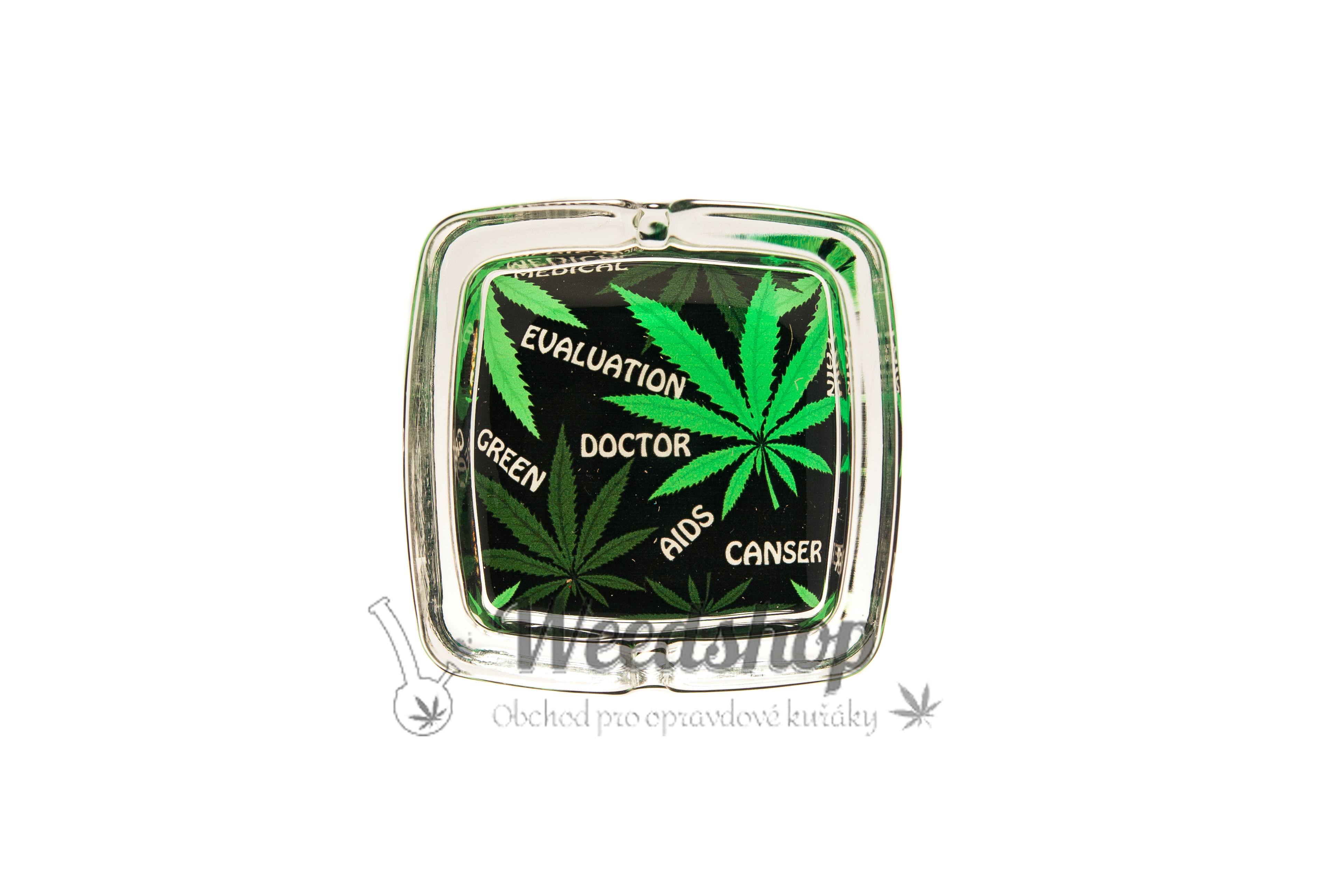 WeedShop Sklenený hranatý popolník - Child Leaves Varianty: Child Leaves 2