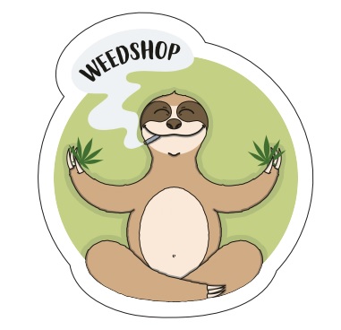 WeedShop Samolepka meditujúca Lenochod