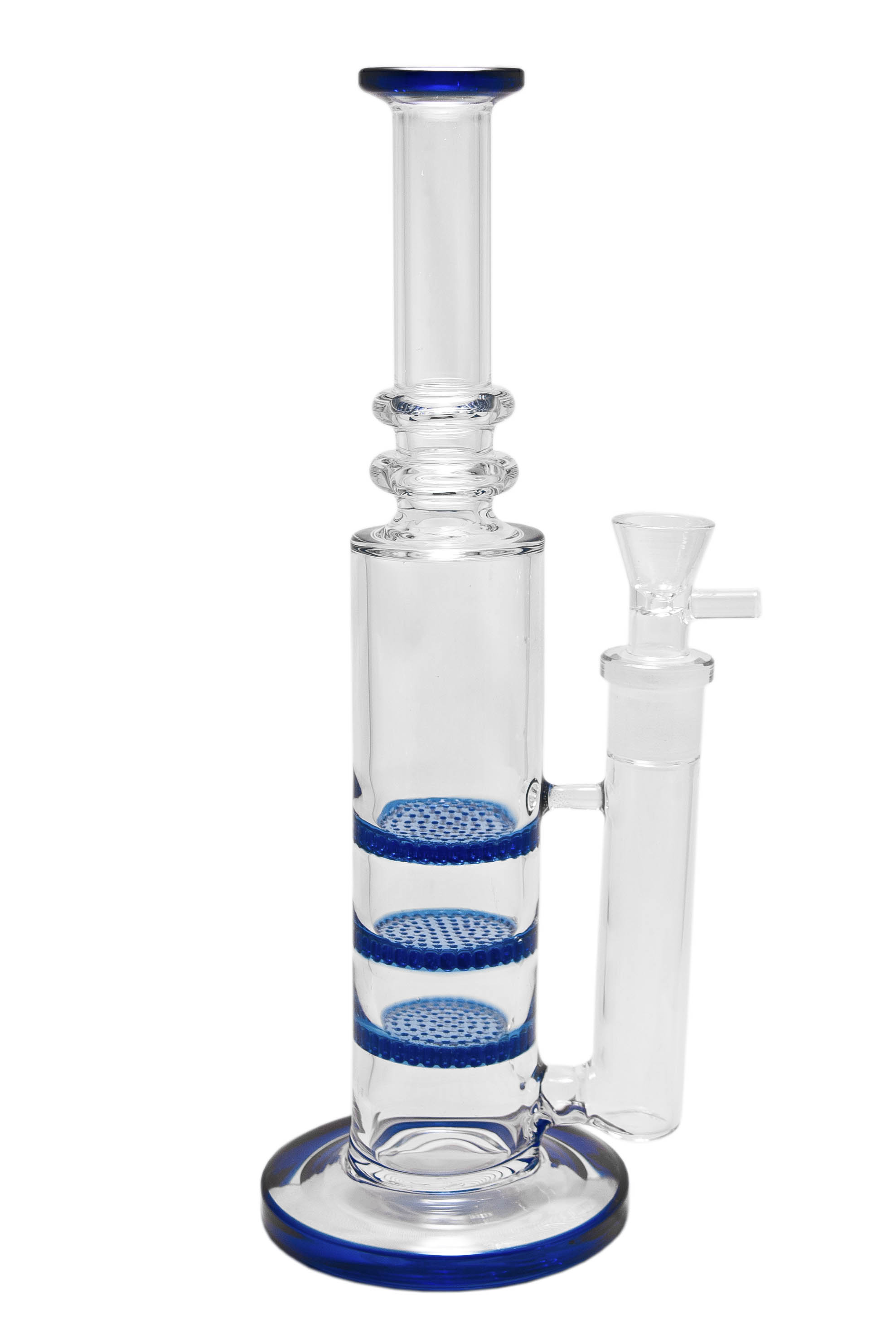 WeedShop Sklenený bong s 3x Honeycomb perkoláciami Farba: Modrá