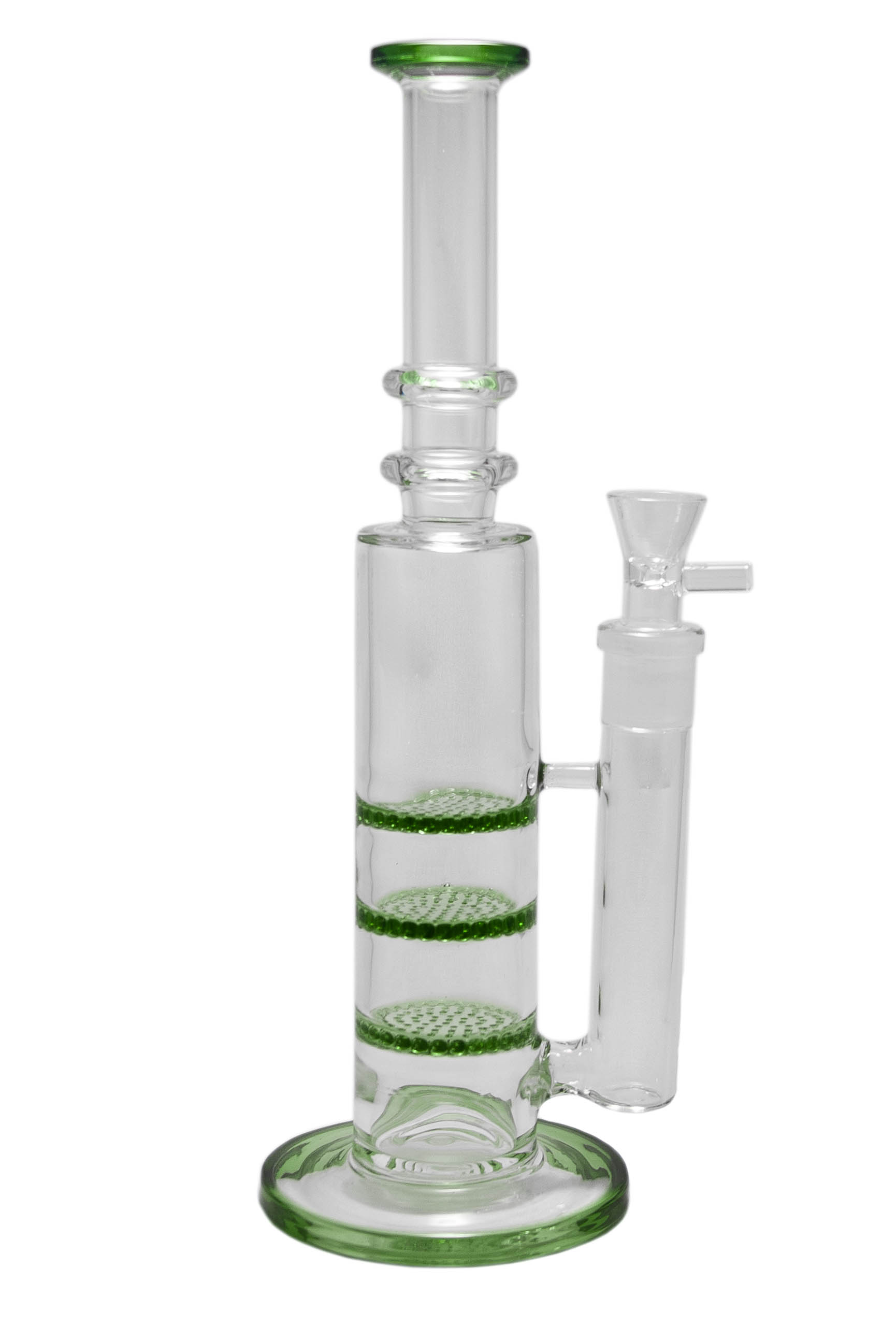 WeedShop Sklenený bong s 3x Honeycomb perkoláciami Farba: Zelená