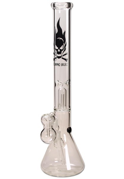 Black Leaf Sklenený bong Flaming Skull 50cm s bankou