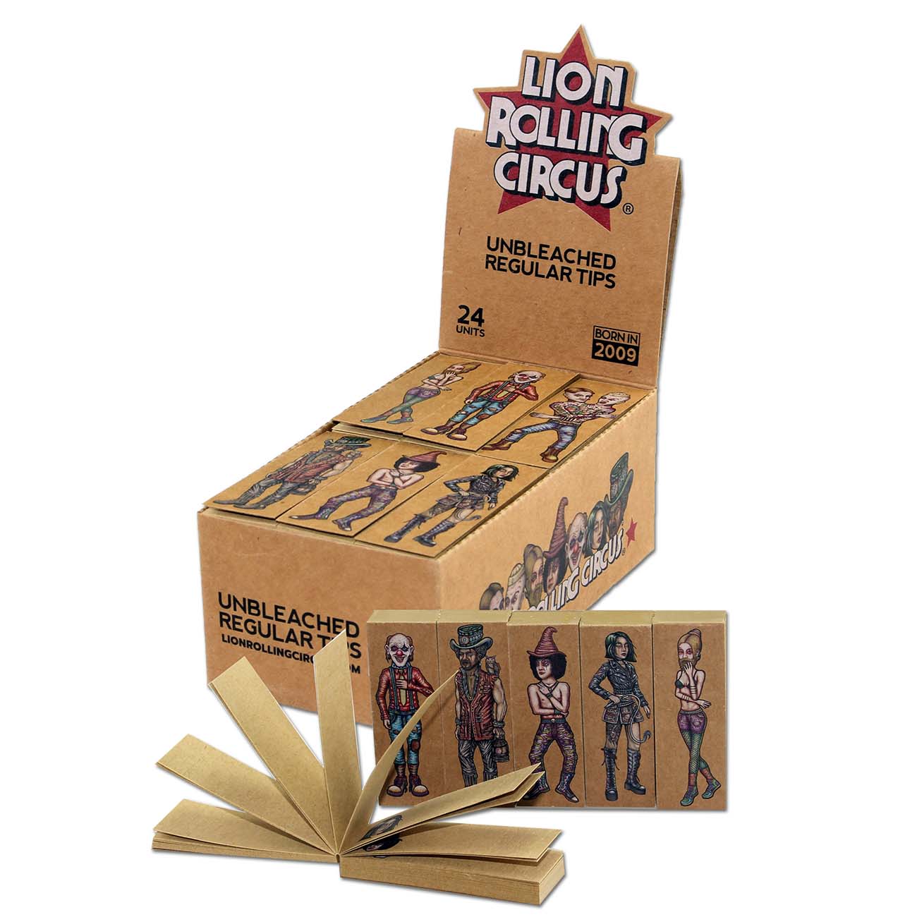 Lion Rolling Circus nebielené cigaretové filtre