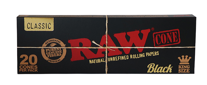 Predrolované cigaretové dutinky RAW Black Cone, 20 ks