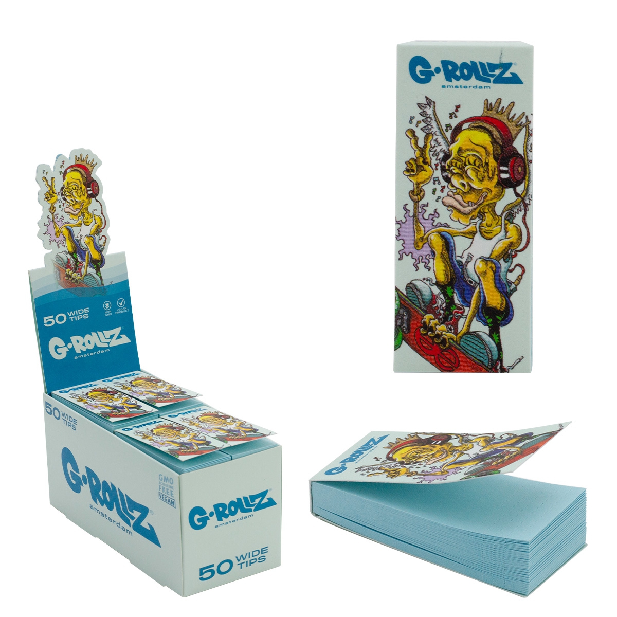 G-Rollz modré trhacie cigaretové filtre Skate Goblin, 50 ks