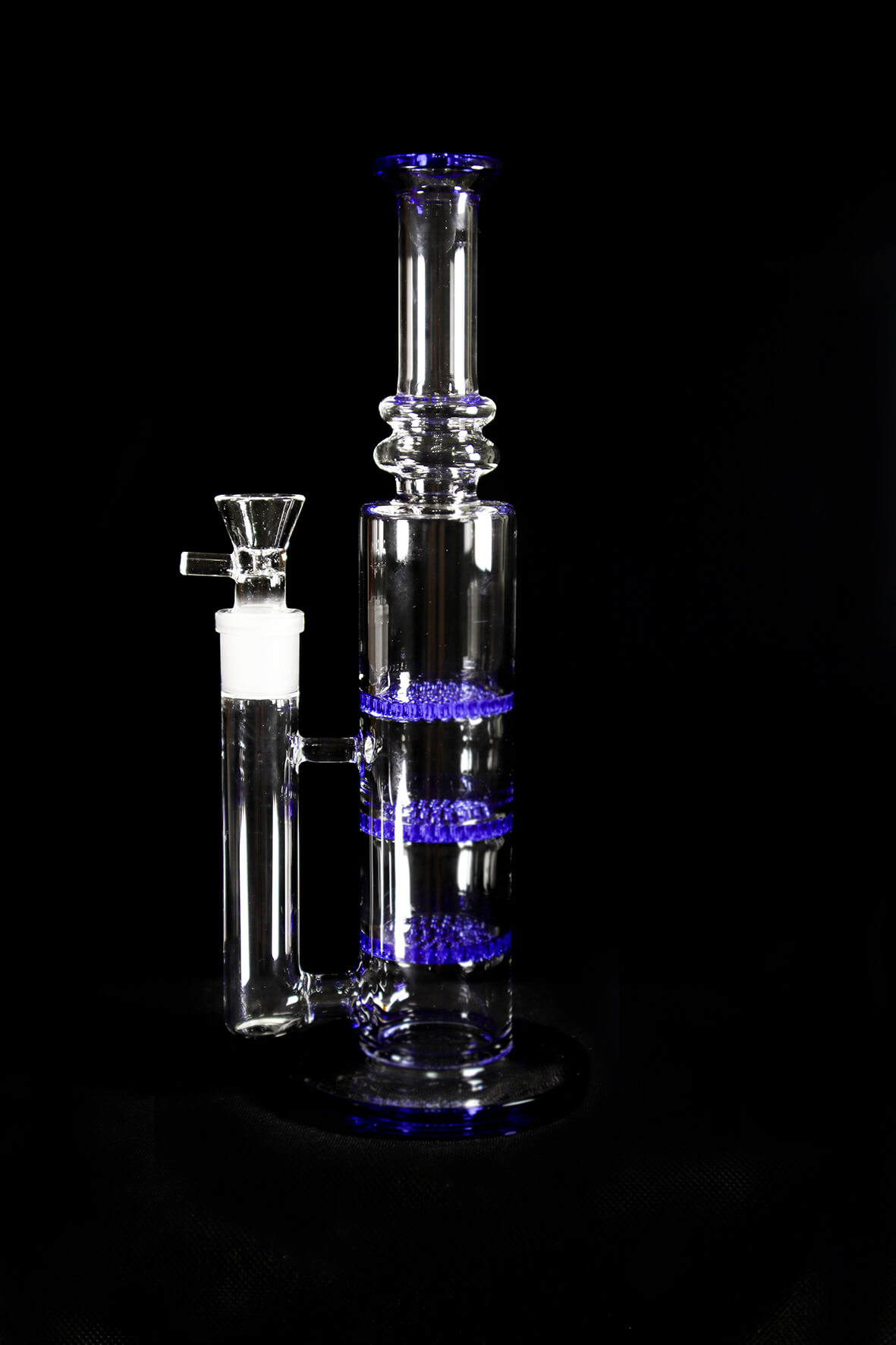 WeedShop Sklenený bong s 3x HoneyComb perkoláciou Farba: Modrá