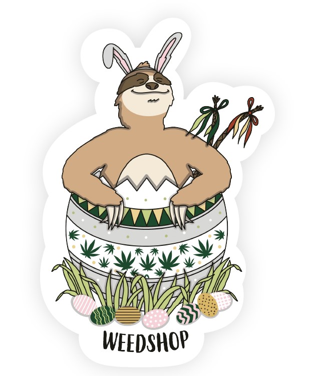 WeedShop Nálepka Veľkonočný leňochod