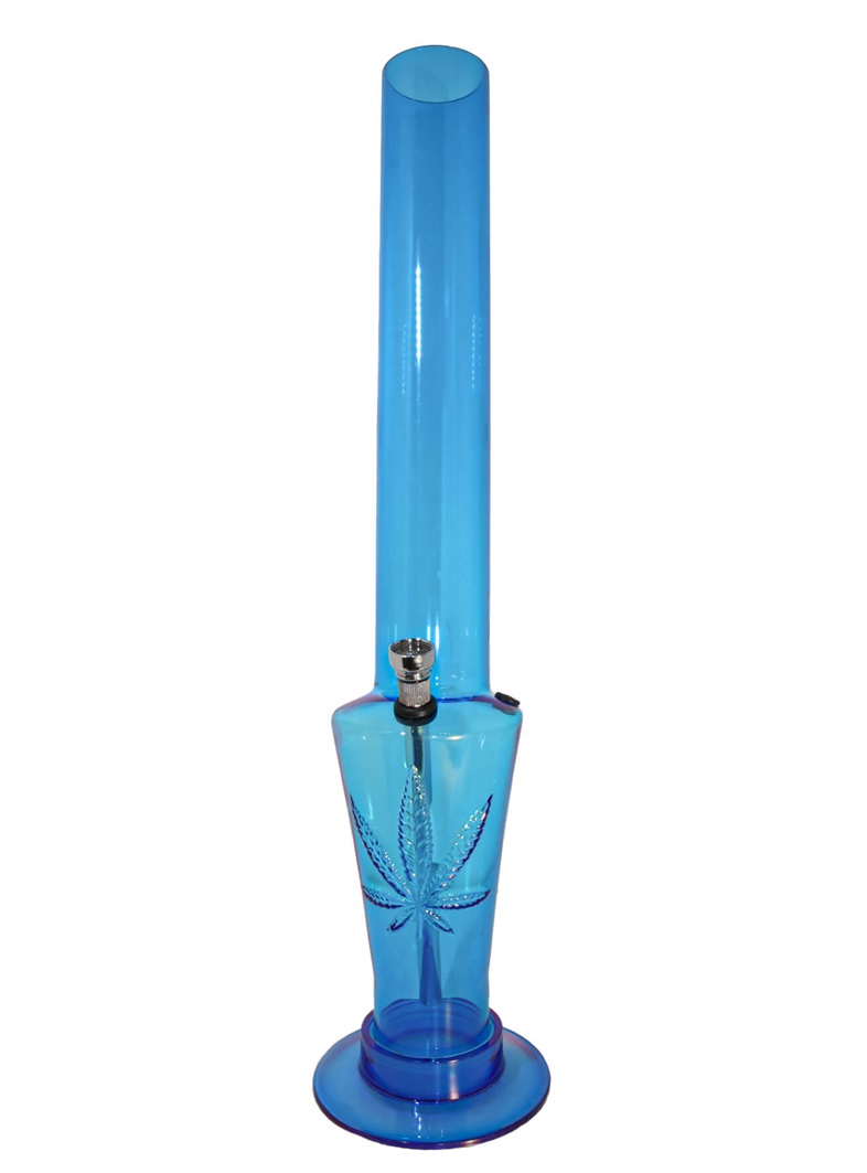 WeedShop Veľký rovný akrylový bong s listom, 45 cm