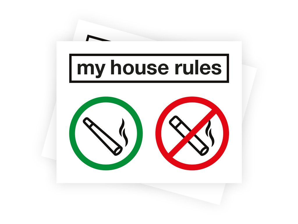 Nálepka My house rules - Weedshop