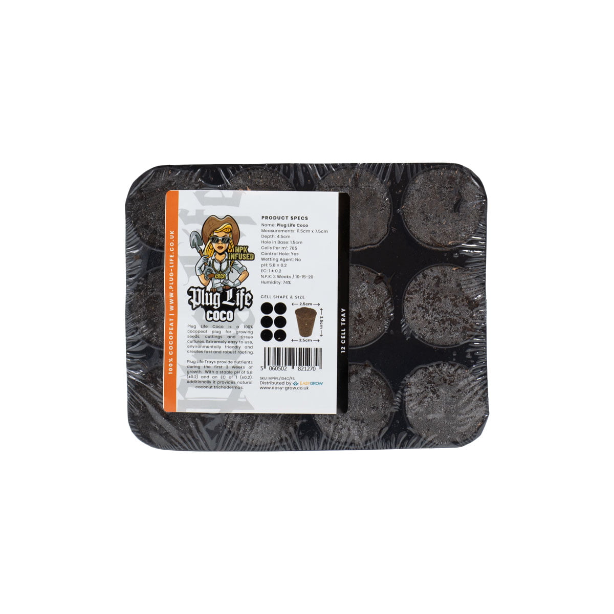 Plug Life® Kokosové sadiace kocky Plug Life®, 12 ks