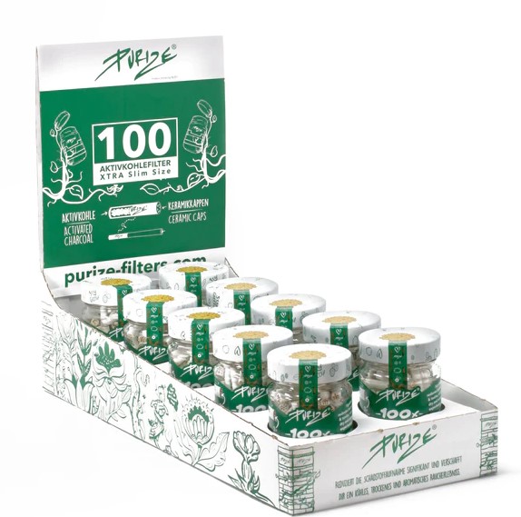 Uhlíkové filtre Purize extra slim 100 ks Farba: Biela