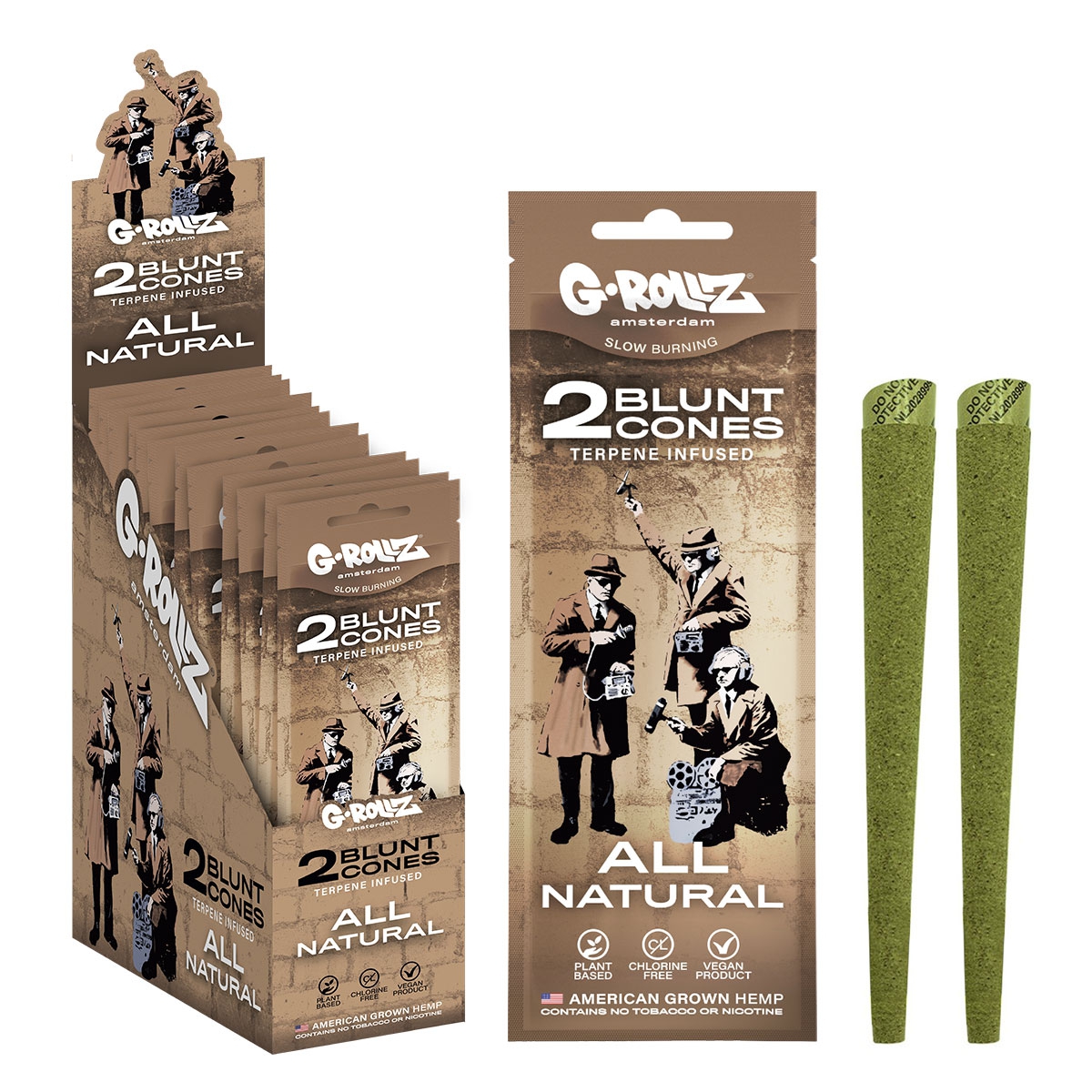 G-ROLLZ Blunt 2x All Natural Pre-Rolled Hemp Wraps