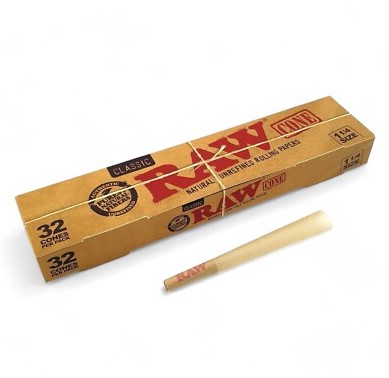 Predrolované cigaretové dutinky RAW Cone 1 1/4, 32 ks