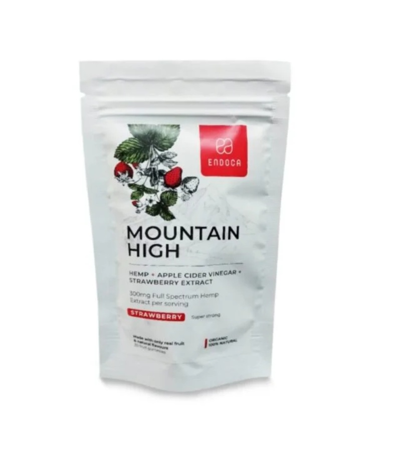 Gumové jahodové CBD bonbóny 0,3% THC 100 g