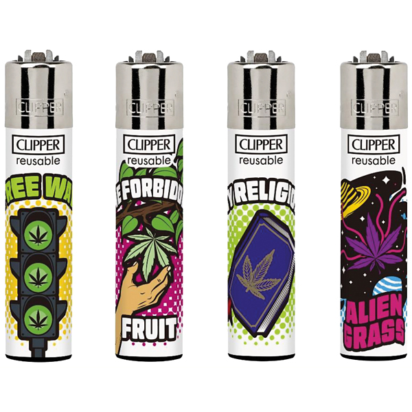 Celá sada zapalovačů Clipper Weed Laws