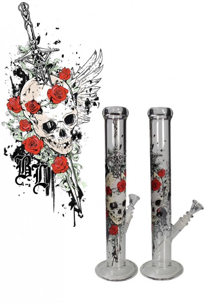 Sklenený bong Skull 45 cm od firmy Black Leaf
