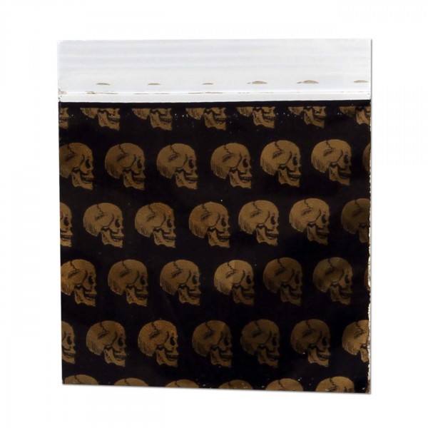 Black Leaf Uzatvárateľné ZIP sáčky Skull - 50x50 mm - 100 ks