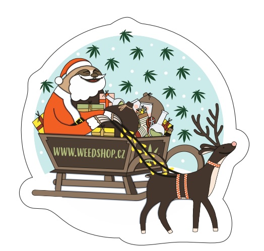 WeedShop Vianočné samolepka Leňochod