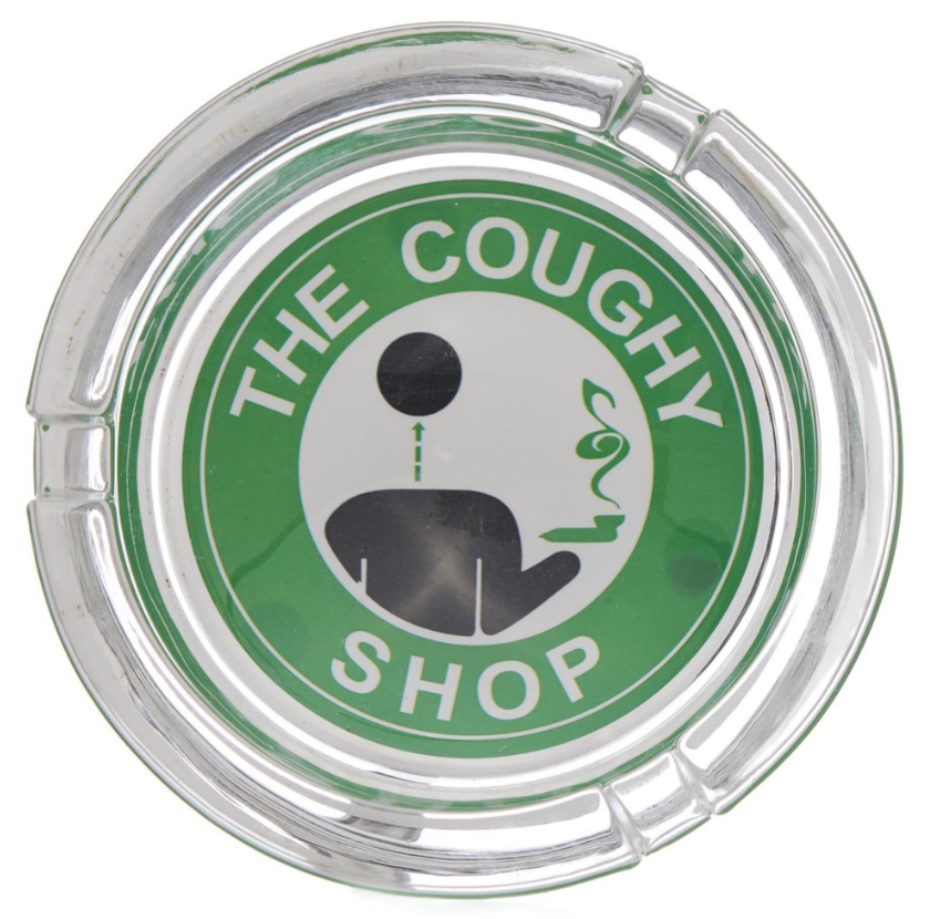 WeedShop Stredná sklenený popolník - konopný dizajn Varianty: Popolník coughty