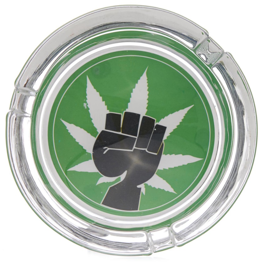 WeedShop Stredná sklenený popolník - konopný dizajn Varianty: Popolník fist