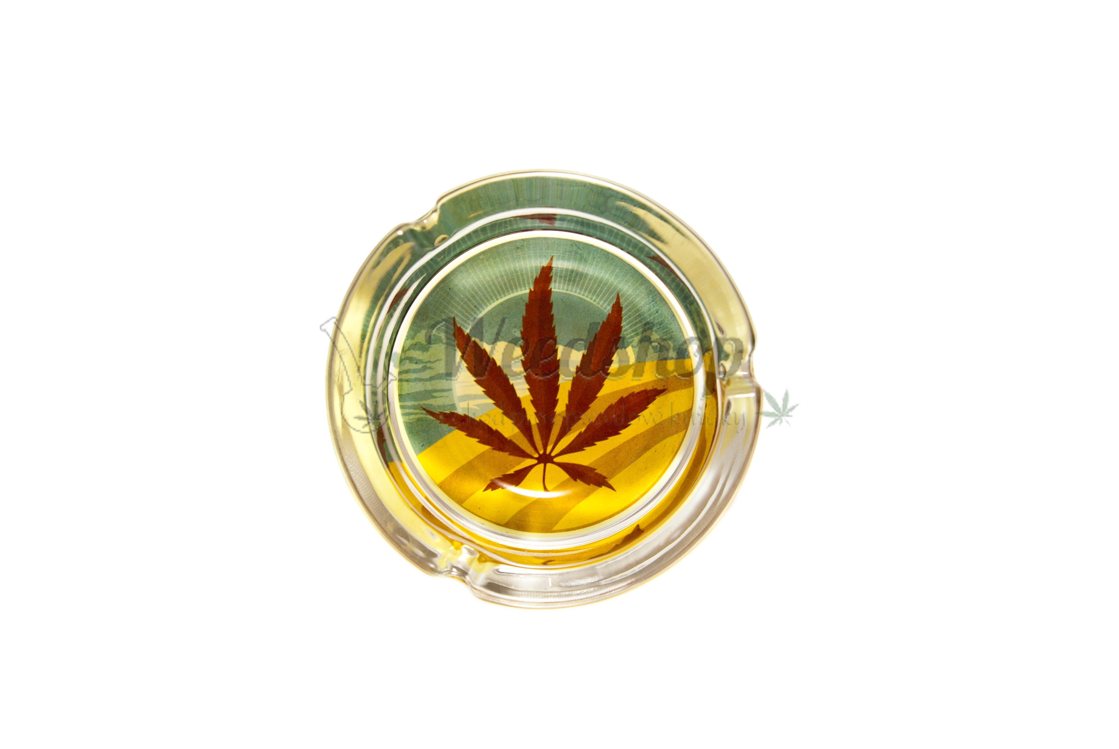 WeedShop Malý sklenený popolník - List konope Varianty: List hnedý