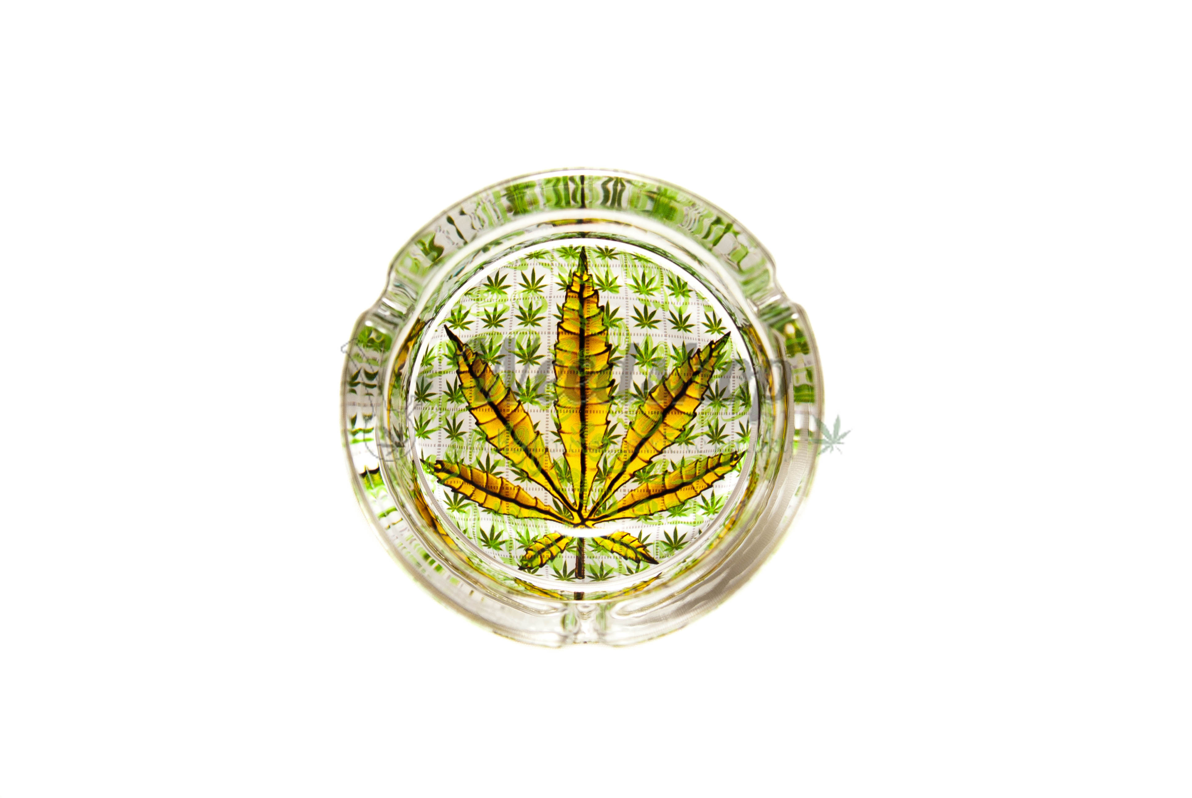 WeedShop Malý sklenený popolník - List konope Varianty: List žltý