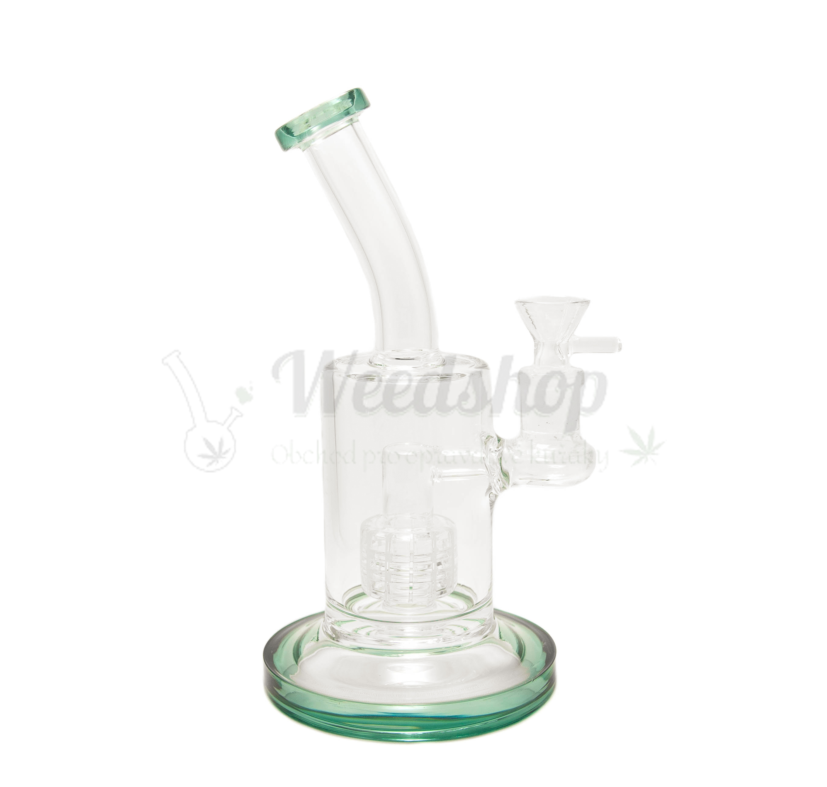 WeedShop Sklenený bong s drum perkoláciou Farba: Zelená