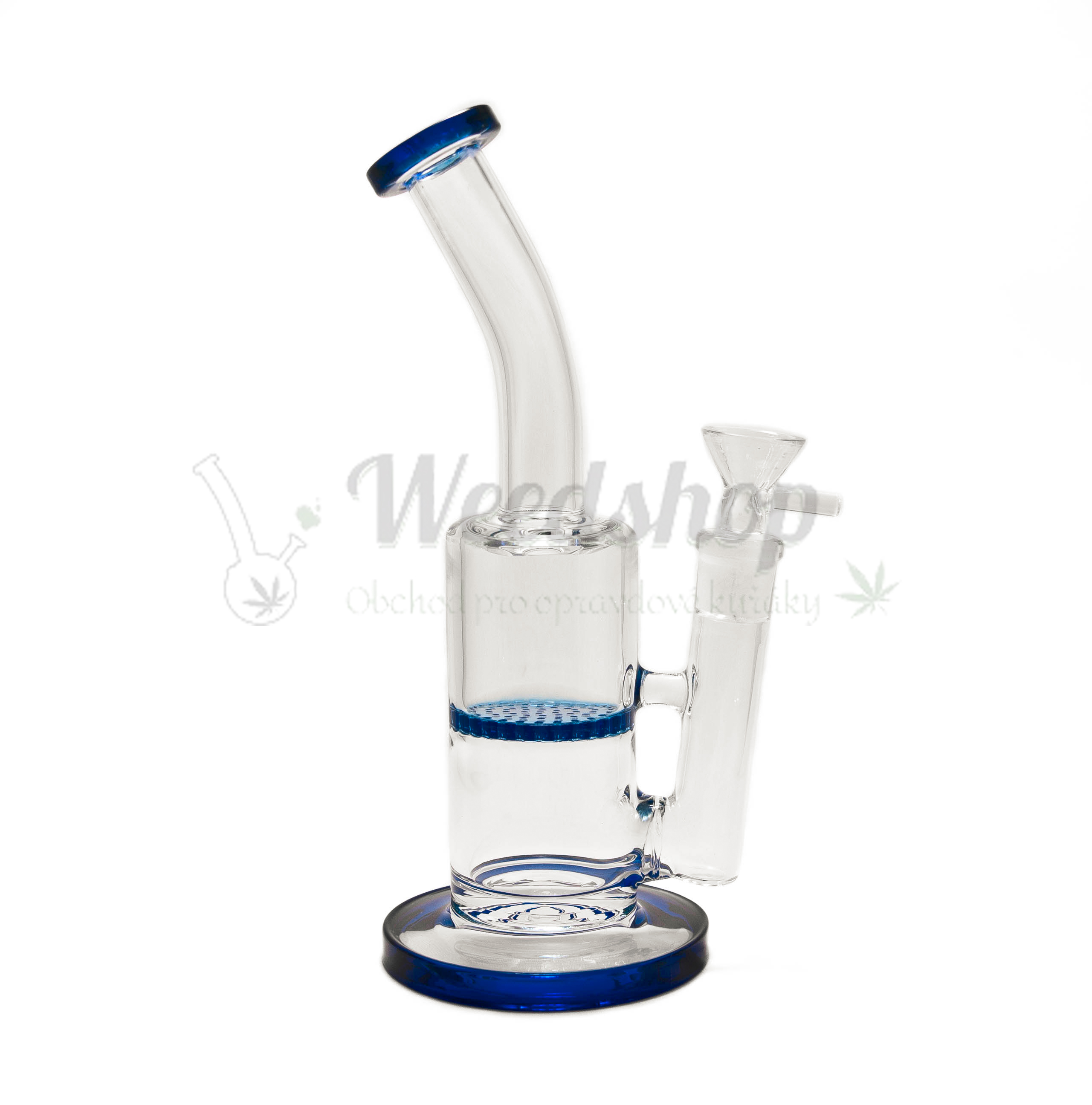 WeedShop Sklenený bong s honeycomb perkoláciou Farba: Modrá