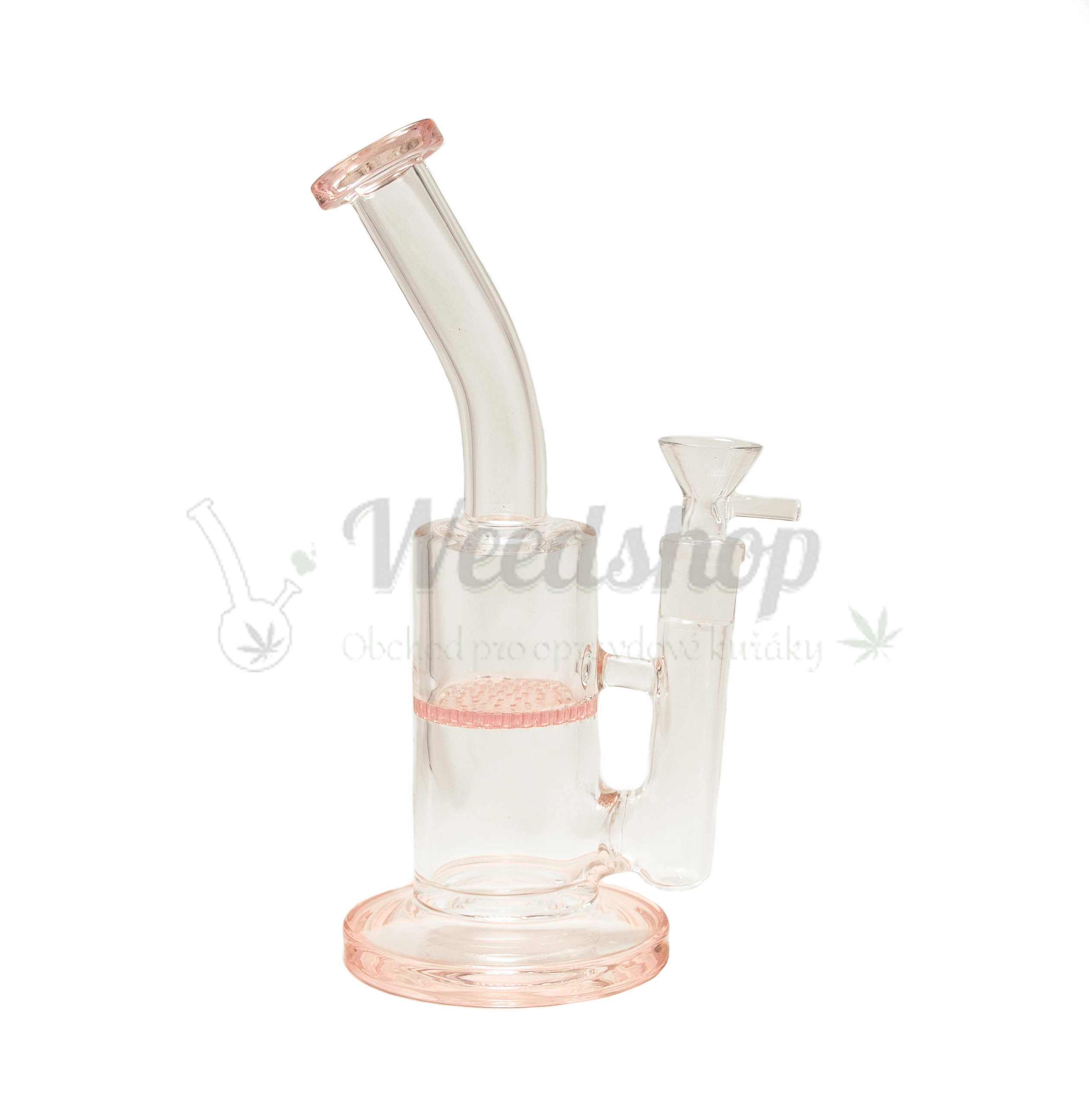 WeedShop Sklenený bong s honeycomb perkoláciou Farba: Ružová