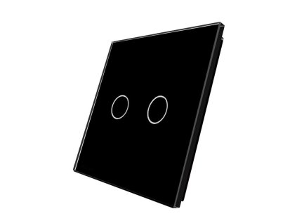 WELAIK jednonásobný skleněný panel dvě tlačítka 2 černý A192B1