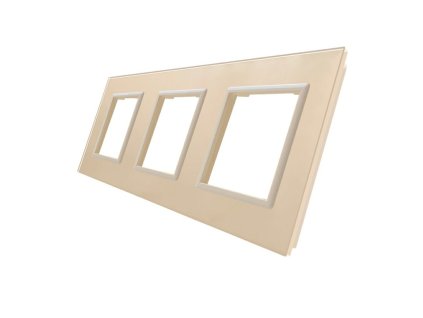 WELAIK rámeček na 3 zásuvky skleněný ivory creme A3888