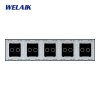 WELAIK pětinásobný panel vypínače skleněný 2+2+2+2+2 - ivory cream