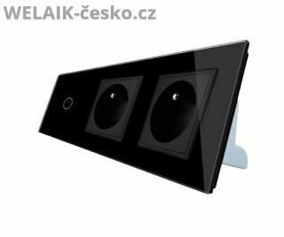 WELAIK dotykový vypínač ř.1+zásuvka FR+ zásuvka FR- černá - set Spojení moderního designu a maximální praktičnosti....