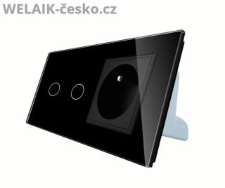 Set WELAIK v černém provedení kombinuje dotykový vypínač ř. 5 a zásuvku FR v elegantním skleněném panelu. Stylový vzhled,...