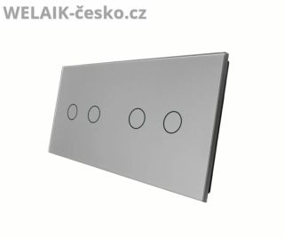 Dvojnásobný skleněný panel WELAIK 2+2 v tmavě šedém provedení nabízí stylové a praktické řešení pro ovládání více...