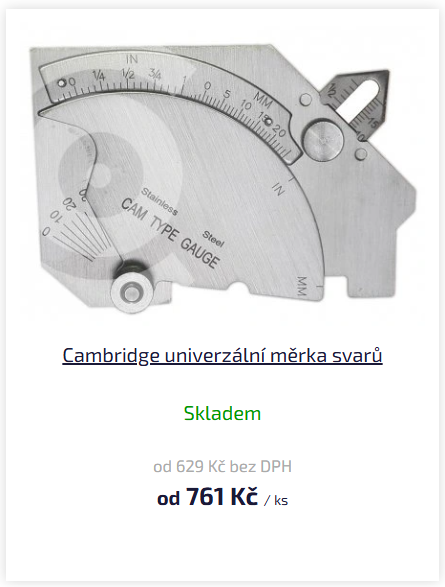 Měrka svarů pro svářeče
