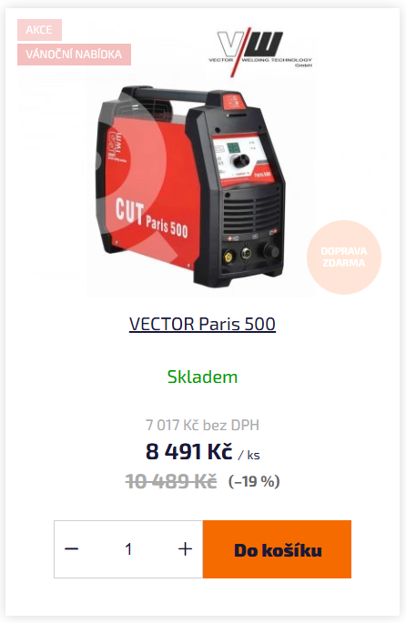 VECTOR PARIS plazmová řezačka