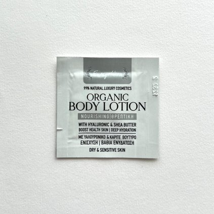 Vzorek Organické tělové mléko s kyselinou hyaluronovou