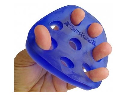 THERA-BAND Hand Xtrainer - posilovač prstů a dlaně, modrý – tuhý