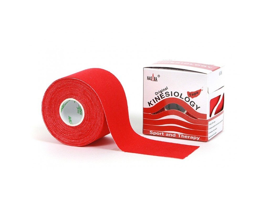 NASARA kinesio tape, červená tejpovacia páska 5cm x 5m