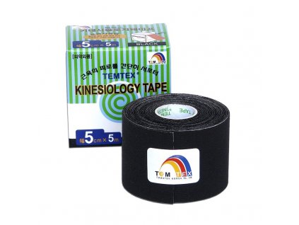 TEMTEX kinesio tape Classic, čierna tejpovacia páska 5cm x 5m