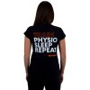 Spophy T-Shirt, tričko s nápisom Train Physio Sleep Repeat, dámske