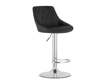 Hocker KAST - černý samet / chromový podstavec