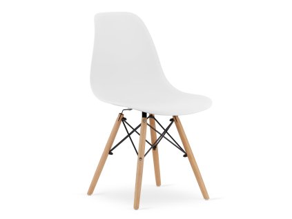 Židle OSAKA bílá / přírodní nohy x 1
