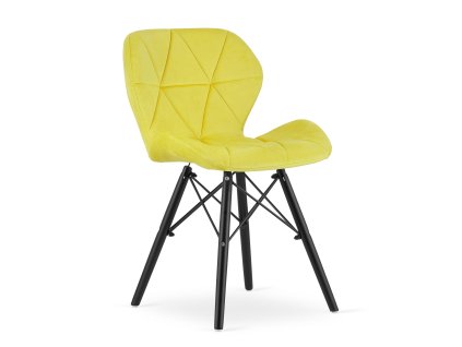 Židle LAGO Velvet - žlutá / nohy černé x 1