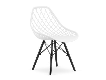 Židle SAKAI - bílá / černé nohy x 1