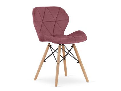 Židle LAGO Velvet - tmavě růžová x 1