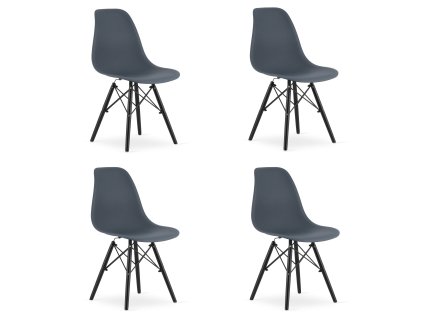 Židle OSAKA tmavá břidlice / černé nohy x 4