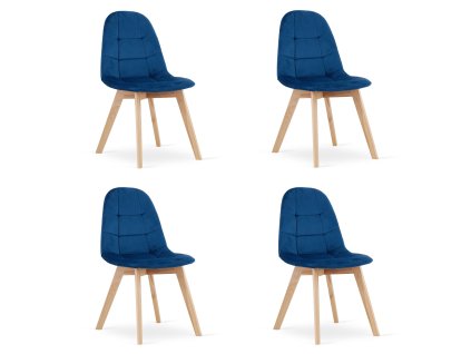 Židle BORA - tmavě modrý samet x 4
