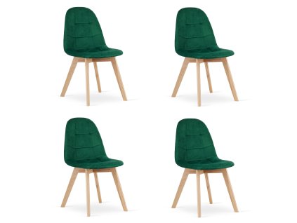 Židle BORA - tmavě zelený samet x 4