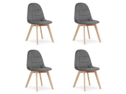 Židle BORA - tmavě šedý samet x 4